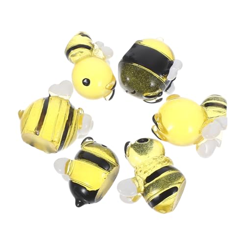LIFKICH 6 Stück Bienendekor Aus Kunstharz Mini Bienen Für Basteln Tischdeko Für Geburtstagsparty Ornamente Für Kunsthandwerk von LIFKICH