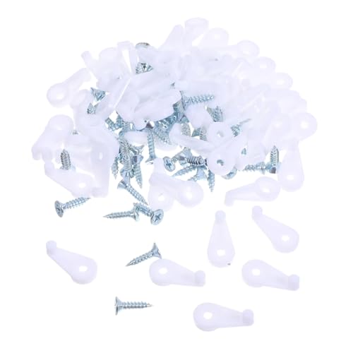 LIFKICH 60 Stück Spiegelclips mit Schrauben Kunststoff Glasbefestigungsklammern für Rahmenlose Spiegel Stabile Halterungen zur Wandmontage Geeignet für Kleiderschrankspiegel von LIFKICH