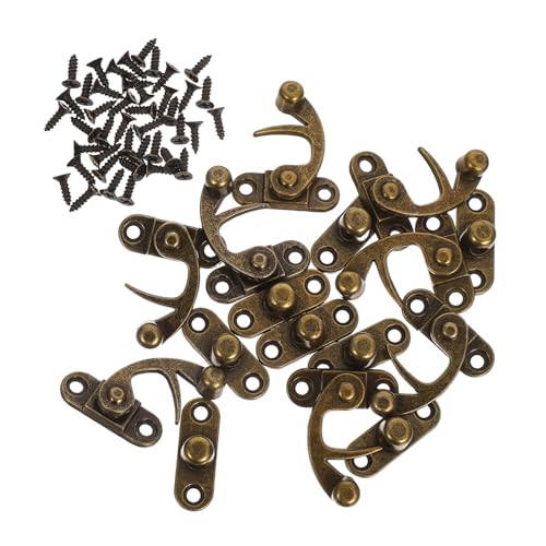 LIFKICH 8 Stück Retro Zinklegierung Kistenschloss Hornverschluss Hasp Schnappverschluss für Holzschmuckkästchen Werkzeugkoffer Aufbewahrungsboxen mit Langlebiger Metallbeschichtung LIFKICH 8 Stück Retro Zinklegierung Kistenschloss Hornverschluss Hasp Schnappverschluss für Holzschmuckkästchen Werkzeugkoffer Aufbewahrungsboxen mit Langlebiger Metallbeschichtung von LIFKICH