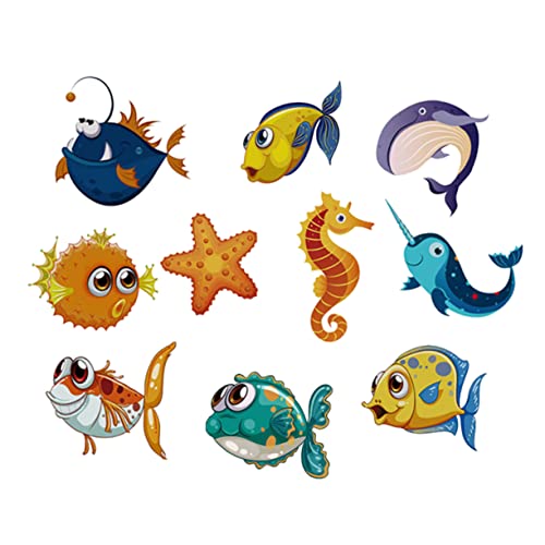 LIFKICH 10stücke Cartoon Badewannen Aufkleber Niedliche rutschfeste Badezimmer Sticker Für Anti-rutsch Meeresmotiv Für Badewanne Und Fliesen von LIFKICH