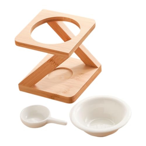 LIFKICH Aromatherapie Duftlampe mit Holzsockel Langlebiger Keramik Teelichthalter Ätherische Öle Duftöl Abnehmbar und Leicht zu Reinigen für Wohnzimmer und Yoga Raum von LIFKICH