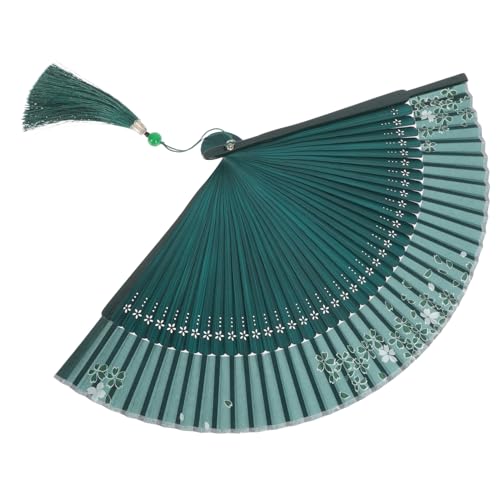 LIFKICH Faltbarer Holz-handfächer Vintage Design Leicht Tragbar Robust Chinesischer Handventilator mit Blumenmuster für Frauen Sommerklima und Tanzperformance von LIFKICH