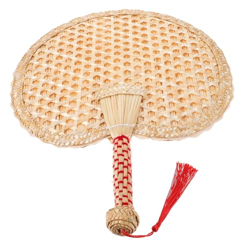LIFKICH Handgewebter Weizenstroh Fächer Rundes Design Leichter Tragbarer Handventilator Chinesischer Sommerfächer für Party Dekoration Tanz und Outdoor-nutzung LIFKICH Handgewebter Weizenstroh Fächer Rundes Design Leichter Tragbarer Handventilator Chinesischer Sommerfächer für Party Dekoration Tanz und Outdoor-nutzung von LIFKICH