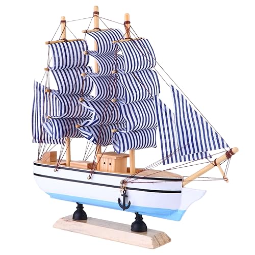 LIFKICH Holz Segelboot Modell Dekoration Nautische für Wohnzimmer Büro Tisch Kreatives Holzboot Ornament für von LIFKICH