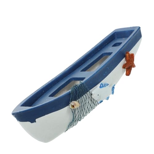 LIFKICH Holzfigur Schiff Modellboot Mediterranes Nautisches Dekoobjekt für Tisch Handgefertigtes Holzboot Eleganter Tischschmuck für Zuhause Büro und Cafés von LIFKICH