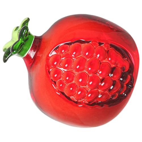 LIFKICH Kristall Granatapfel Figurine Rot Lebensechte Deko aus Sicherem Kristallmaterial Pflegeleicht Vielseitig für Wohnzimmer Büro Tisch und Regal Stilvolles Kunstobjekt für von LIFKICH