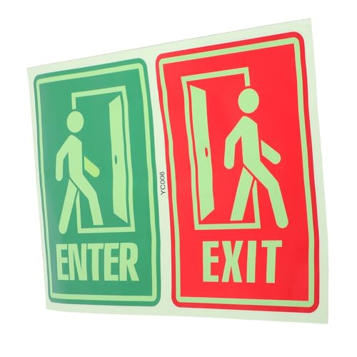 LIFKICH Luminous Exit Sign Selbstklebend Nachleuchtendes Evakuierungsschild für Flur Schlafzimmer Wohnzimmer Abziehbare Wanddekoration Langlebig und Installieren von LIFKICH