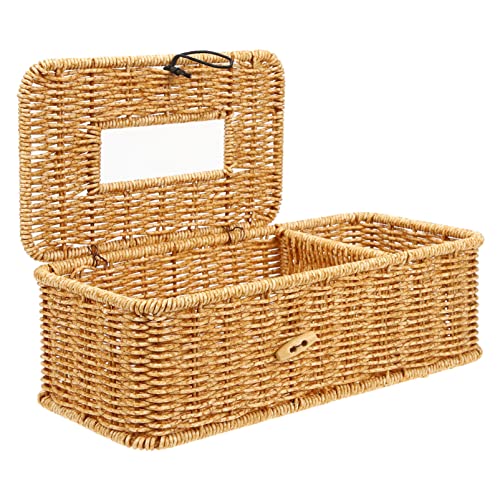 LIFKICH Multifunktionale Gewebte Papiertaschenbox Eleganter Tissue Halter für Tisch für Badezimmer Wohnzimmer Büro und zur Aufbewahrung von Taschentüchern Servietten und Kleinen von LIFKICH
