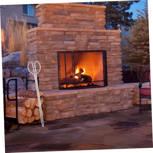 LIFKICH Schwere Edelstahl Kaminzange Feuerholzgreifer für Holzofen und Outdoor Feuerstelle Hitzebeständig Robust und Rutschfest Geeignet für Brennholz Grill und Freien von LIFKICH