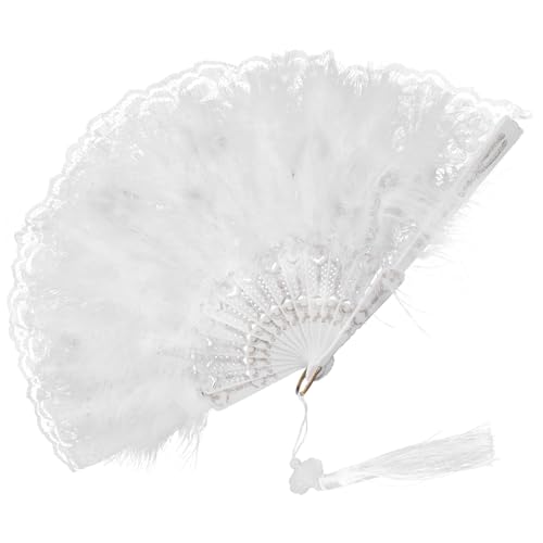 LIFKICH Vintage Spitzen-handfächer mit Federn Eleganter Braut-federfächer für Hochzeit Party Multifunktional als Tanz Bühnenrequisit Handlich und Sicher für Sommergebrauch LIFKICH Vintage Spitzen-handfächer mit Federn Eleganter Braut-federfächer für Hochzeit Party Multifunktional als Tanz Bühnenrequisit Handlich und Sicher für Sommergebrauch von LIFKICH