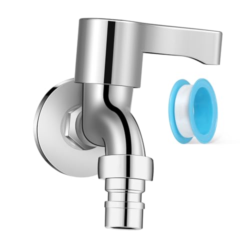 LIFKICH Waschmaschinen Wasserhahn Sicherer Anschluss Hoher Durchfluss Einfache Installation Auslaufsicherer Badezimmer Wasserhahn für Außenwand und Garten von LIFKICH