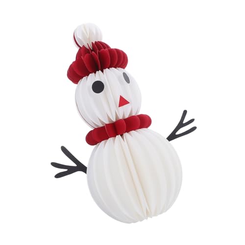 LIFKICH Weihnachtlicher Schneemann-Honeycomb Tischdeko Kleine Papierfigur Festliche Winter-deko für Esszimmer Kompakt Leicht für Weihnachtsfeiern und Familienatmosphäre von LIFKICH