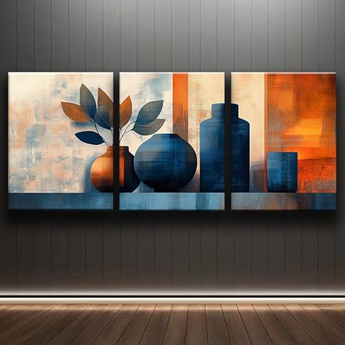 LIFKNVN Moderne abstrakte Vasen, Leinwand-Wandkunst, 3er-Set, Vintage-Poster, farbenfrohe Poster und Drucke, Leinwandkunstwerk für das Wohnzimmer (40 x 60 cm x 3 / ohne Rahmen) von LIFKNVN