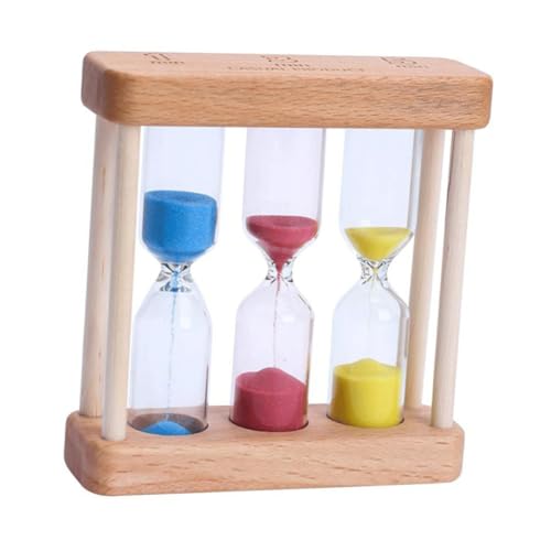 LIFKOME Sanduhr Minuten Holzrahmen Bunter Sand Timer Sandglas Junge Mädchen Spielzeug Schreibtisch Dekoration von LIFKOME