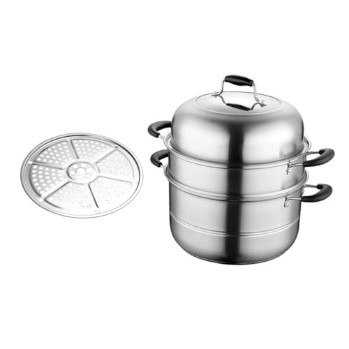 LIFKOME 1 Satz Dampfkochtopf Stufige Dampfer mit Zwei Dampfscheiben Multifunktional für Zuhause Induktionsgeeignet Platzsparend Rostfrei von LIFKOME