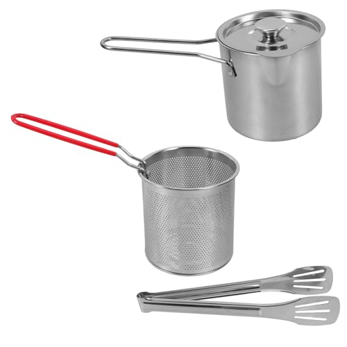 LIFKOME 1 Satz Fritteuse Set Multifunktionale Haushaltsfritteuse mit Siebeinsatz und Deckel für Tempura Teiliges Set für Küche und Einfach zu Handhaben von LIFKOME