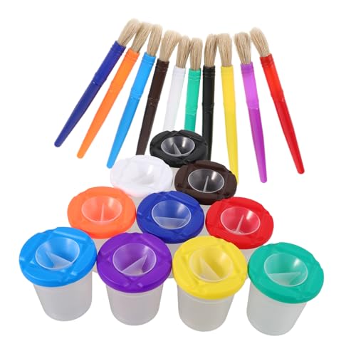 LIFKOME Farbmischbecher Und Pinselreiniger Auslaufsicherer Malbecher Für Junge Mädchen Multifunktionaler Farbwasserbecher Zum Malen Waschbarer Künstlerbedarfsartikel von LIFKOME