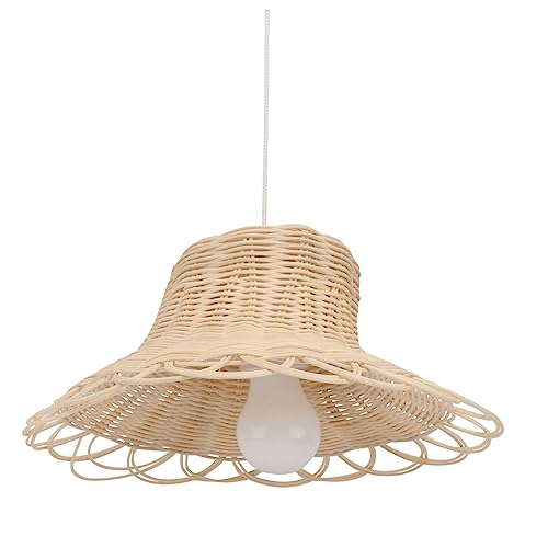 LIFKOME 1 Stück Rattan Lampenschirm mit Licht Nordischer Stil Rattan Hängelampe Handgefertigter Lampenschirm für Tischlampe Kronleuchter Deckenlampe Dekoratives Accessoire für Stilvolle LIFKOME 1 Stück Rattan Lampenschirm mit Licht Nordischer Stil Rattan Hängelampe Handgefertigter Lampenschirm für Tischlampe Kronleuchter Deckenlampe Dekoratives Accessoire für Stilvolle von LIFKOME