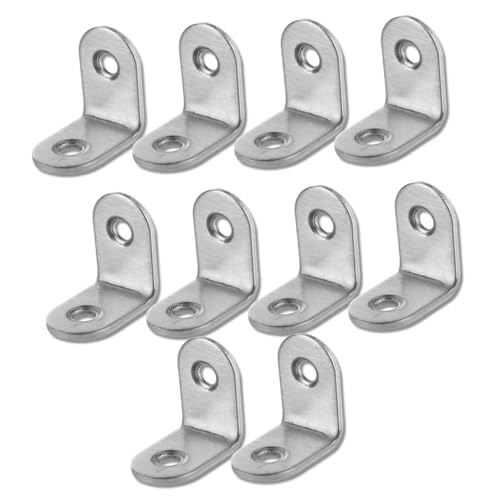 LIFKOME 10 Stück Teiliges Dicke Edelstahl Winkelhalter Halterung mit Schrauben Möbelverbinder Robust für Heim Werkstattanwendungen von LIFKOME