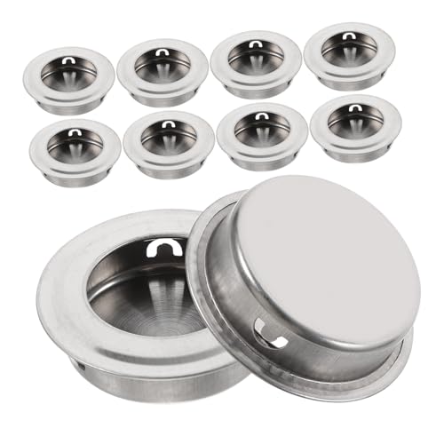 LIFKOME 10 Stück Teiliges Edelstahl Eingelassene Schrankgriffe Rund Muschelgriff für Küchenschränke und Schiebetüren Langlebig Komfortabel zu Greifen Geeignet für Möbel von LIFKOME