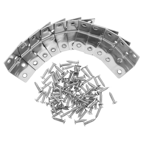 LIFKOME 10 Stück Teiliges Edelstahl Form Winkelverbinder mit Löchern Verstärkte Möbel Eckwinkel Schrauben Inklusive Stabile Halterung für Bettgestell Küchenschrank Aufbewahrung und von LIFKOME
