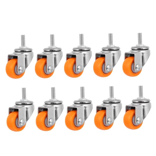 LIFKOME 10 Stück Teiliges Möbelrollen mit Gewindebolzen Langlebige Nylon drehstuhlrollen Geräuschlose Transportrollen für Stühle Schreibtische und Industrieanwendungen von LIFKOME