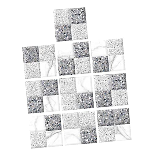 LIFKOME 10 Stück Teiliges Nordic Style Fliesensticker Set Wasserdichte Selbstklebende Wanddeko Stilvolle Kristall Fliesenaufkleber für Küche Bad Wohnzimmer Langlebig und Einfach von LIFKOME