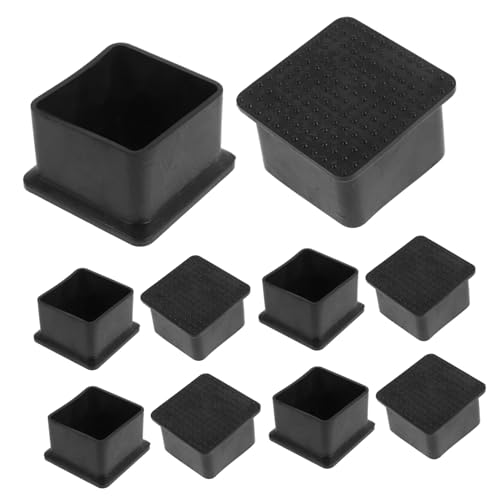 LIFKOME 10 Stück Teiliges PVC Soft Rubber Stuhlbein Schoner Quadratisch rutschfest Möbel Beinschutz für Tische Stühle Multifunktional Robust und Einfach zu Montieren von LIFKOME