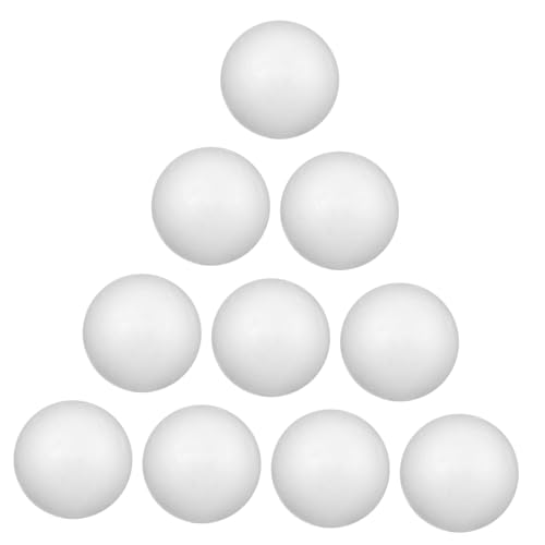 LIFKOME 10 Stück Teiliges Polystyrol Bastelkugeln Weiß Stabile Feste Styroporkugeln für Weihnachtsdeko DIY Bastelprojekte und Christbaumschmuck Vielseitig Verwendbar von LIFKOME