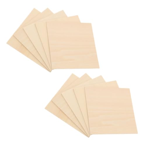 LIFKOME 10 Stück Teiliges Unlackierte Sperrholzplatten Naturfarbene Holzplatten zum Basteln DIY Holzplättchen für Kreative Holzdeko und Modellbau Vielseitig Verwendbare Holzplanken für von LIFKOME