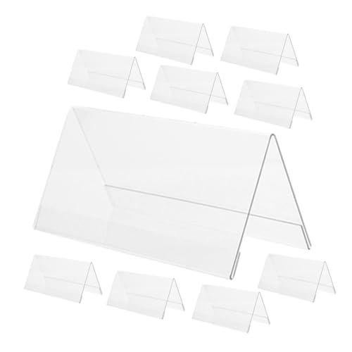 LIFKOME 10 Stück Teiliges transparentes Schild mit Ständer Bruchsicher Doppelseitig Beschreibbar Transparente Sitzplatzschilder für Büro Konferenz und Gastronomie von LIFKOME