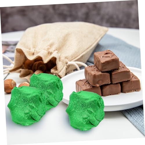 LIFKOME 100 Stück Aluminiumfolie Bonbonpapier Grün mit Orangenschalenmuster Reißfest Luftdicht für Schokoladen und Süßigkeitenverpackung DIY Partydeko Frischeerhalt von LIFKOME