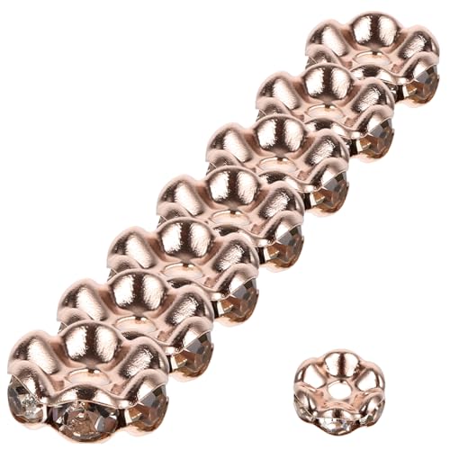 LIFKOME 100 Stück DIY Schmuck Abstandshalter Perlen Wellenmuster Roségold Legierung Glas Zwischenperlen für Armbandherstellung Basteln Zubehör von LIFKOME