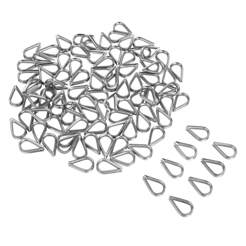 LIFKOME 100 Stück Edelstahl Drahtseilkauschen Drahtseil Schutzring Schwerlast Rigging Kausche für Außenbereich und Industriegebrauch von LIFKOME