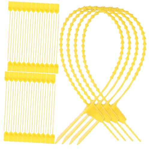 LIFKOME 100 Stück Selbstsichernde Wasserdichte Sicherheits siegelkabelbinder Logistikverschluss für Lkw Container Gepäck Koffer und Lagerbehälter Gelb von LIFKOME