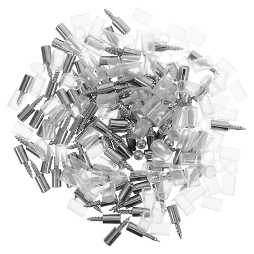 LIFKOME 100 Stück Teiliges Selbstschneidender Metallschrauben mit Gummihülse für Möbel Regalträger Vielseitig Einsetzbar zur Sicheren Befestigung von Glas Holzregalen in Schränken und von LIFKOME