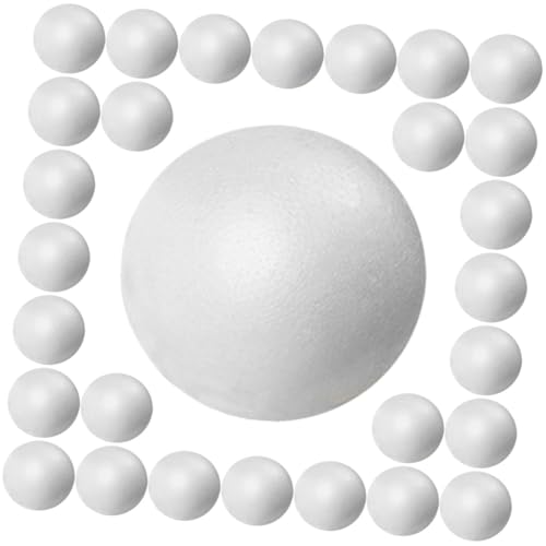 LIFKOME 100 Stück Teiliges Styroporkugeln Leichte Unbemalte Schaumstoffbälle für DIY Basteln Kinderhandwerk Partydekoration für Kindergarten und Kreative Dekoideen von LIFKOME