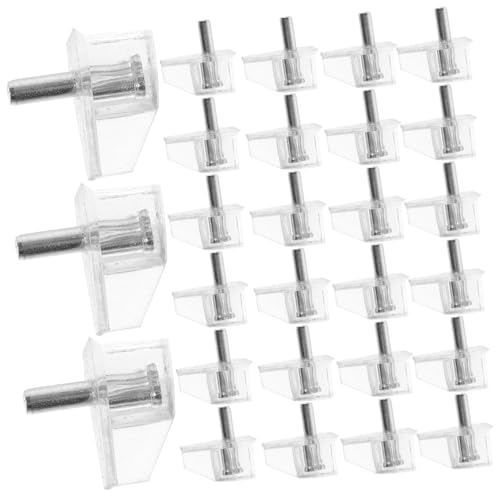 LIFKOME 100 Stück Transparente Regalstützstifte Stabile Bodenträger Halter für Einlegeböden Geeignet für Glasregale Hohe Tragkraft für Bücherregale und Schränke von LIFKOME