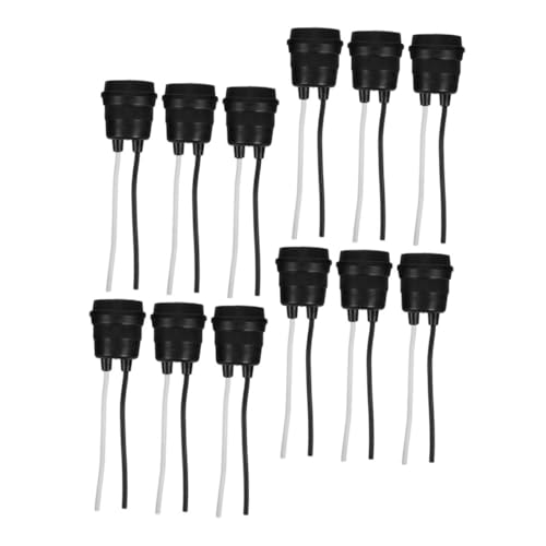 LIFKOME 12 Stück Lampenfassung Schwarz mit Flexibler Weichem Kabel Schraubfassung für Außenbereich und Feuchte Räume Regenfeste Lampenfassung für DIY Beleuchtung und Garten von LIFKOME