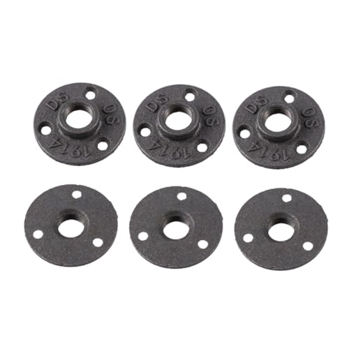 LIFKOME 12 Stück Teiliges Schwarze Gusseisen Flansche Wandmontierte Rohrhalterung für Industrielle Möbel und Rohrleitungen von LIFKOME