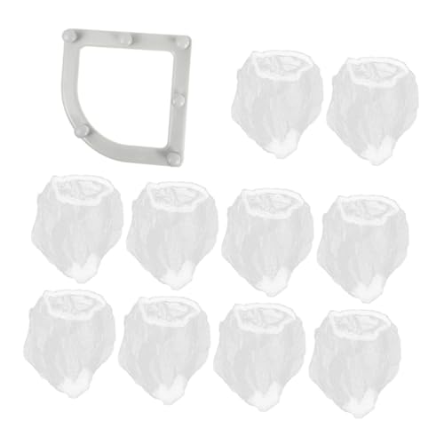 LIFKOME 150 Stück Spülbecken Filterbeutel mit Grauem Halter Elastisches Siebnetz für Küchenspüle Feines Abflusssieb gegen Haar und Gemüseabfälle Installieren Flexibel und Langlebig von LIFKOME