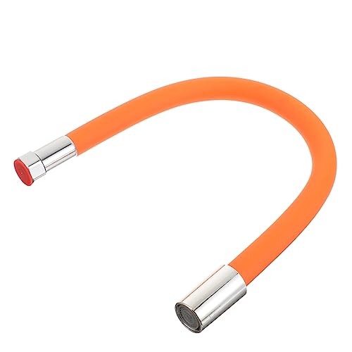 LIFKOME 1Stücke Wasserhahnverlängerungsschlauch Silikon Flexibel und Leicht zu Reinigen für Küche Bad und Garten Orange Spritzsicherer Wasserhahn Extender von LIFKOME