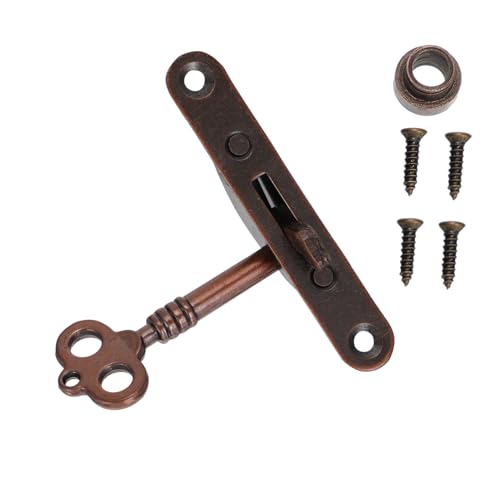 LIFKOME 2 Satz Retro Möbel schloss Roter Bronze schranktür riegel Antikes Design Mini Dekorativer Schrankverschluss für Schmuckkästen Holzboxen Vitrinen Einfach zu Montieren von LIFKOME