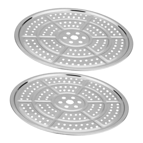 LIFKOME 2 Stück Dampfgarer Einsatz Teilig Dicke Hitzebeständige Steamer Ablage mit Mehrfachlöchern Kompatibel für Reiskocher und Dampftöpfe Leicht Spülmaschinenfest Vielseitig Einsetzbar von LIFKOME