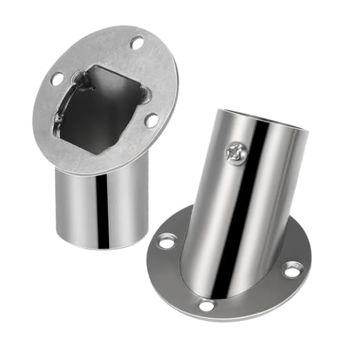 LIFKOME 2 Stück Edelstahl Gardinenstangenhalter Schräger Flansch für Eck duschvorhang Handtuchstangen Stabile Wandmontage Vielseitig und Rostfrei von LIFKOME