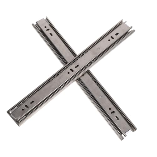 LIFKOME 2 Stück Fach Schubladenschienen Vollauszug mit Laufrollen Seitenmontage Metall-slides Geräuscharm für Schränke und Kommoden Hohe Präzision Einfache Installation von LIFKOME