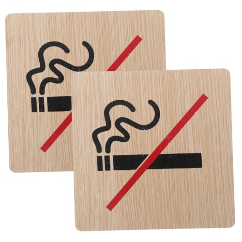LIFKOME 2 Stück Holz Schild Rauchverbot Innen Außen No Smoking Warnschild Bar Hotel Klare Mitteilung Sicherheitszeichen von LIFKOME