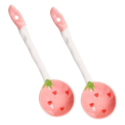 LIFKOME 2 Stück Keramik Suppenlöffel mit Langem Griff Erdbeer motiv Ergonomisch Langlebig Vielseitig für Suppe und Brei als Geschenk für Haushalt und Festlichkeiten LIFKOME 2 Stück Keramik Suppenlöffel mit Langem Griff Erdbeer motiv Ergonomisch Langlebig Vielseitig für Suppe und Brei als Geschenk für Haushalt und Festlichkeiten von LIFKOME