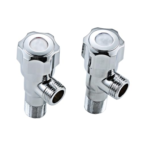 LIFKOME 2 Stück Kupfer Eckventil Winkelventil Dreieckventil für Bad Waschbecken Warm Kalt Wasser Absperrventil Langlebig Geeignet für Toilette Durchlauferhitzer Heißwassergerät von LIFKOME