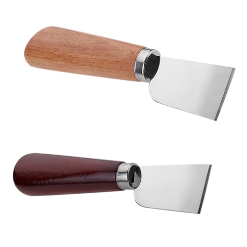 LIFKOME 2 Stück Leder Schneidewerkzeug mit Holzgriff Skiving Tool für DIY Lederarbeiten für Anfänger und Profis Langlebig und Holz von LIFKOME